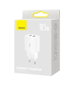 Baseus nabíječka do sítě Compact 2xUSB 10,5W bílá - obrázek 7