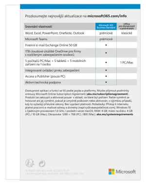 Microsoft 365 Business Standard P8 Mac/Win CZ - obrázek 2