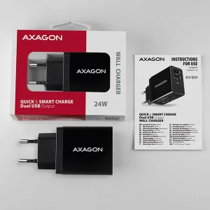 AXAGON ACU-QS24, QC & SMART nabíječka do sítě 24W, 2x USB-A port, QC3.0/AFC/FCP + 5V/1.2A - obrázek 8