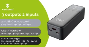 Viking PN-964PD 27000 mAh/Output:1xUSB-A,2xUSB-C/Input:2xUSB-C/LED display - obrázek 7