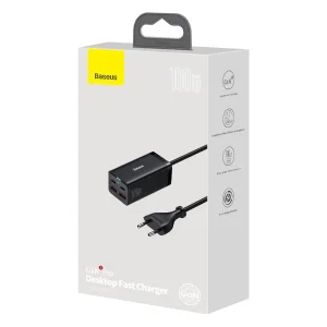 Baseus Rychlonabíječka do sítě GaN3, 2x USB-A, 2x USB-C 100W černá - obrázek 7