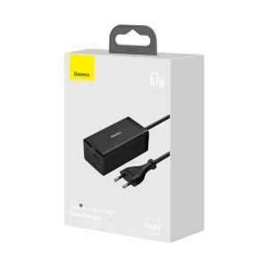Baseus Nabíječka do sítě GaN5 Pro 2x USB-C/USB-A/HDMI 67W kabel 1.5m/USB-C kabel 1m černá - obrázek 6