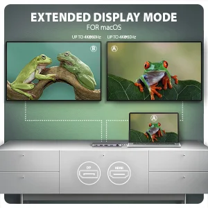 AXAGON HMC-12GM2, USB 10Gbps hub, 3x USB-A, USB-C,  HDMI, DP, RJ-45 GLAN, M.2, SD/mSD, audio, PD - obrázek 12