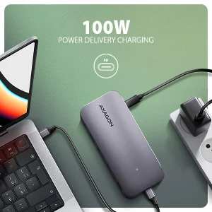 AXAGON HMC-12GM2, USB 10Gbps hub, 3x USB-A, USB-C,  HDMI, DP, RJ-45 GLAN, M.2, SD/mSD, audio, PD - obrázek 6