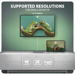 AXAGON HMC-12GM2, USB 10Gbps hub, 3x USB-A, USB-C,  HDMI, DP, RJ-45 GLAN, M.2, SD/mSD, audio, PD - obrázek 7