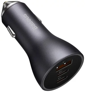 Baseus CGJP010013 Nabíječka do Auta Triple Quick Charger USB/USB-C/USB-C 65W Dark Grey - obrázek 3