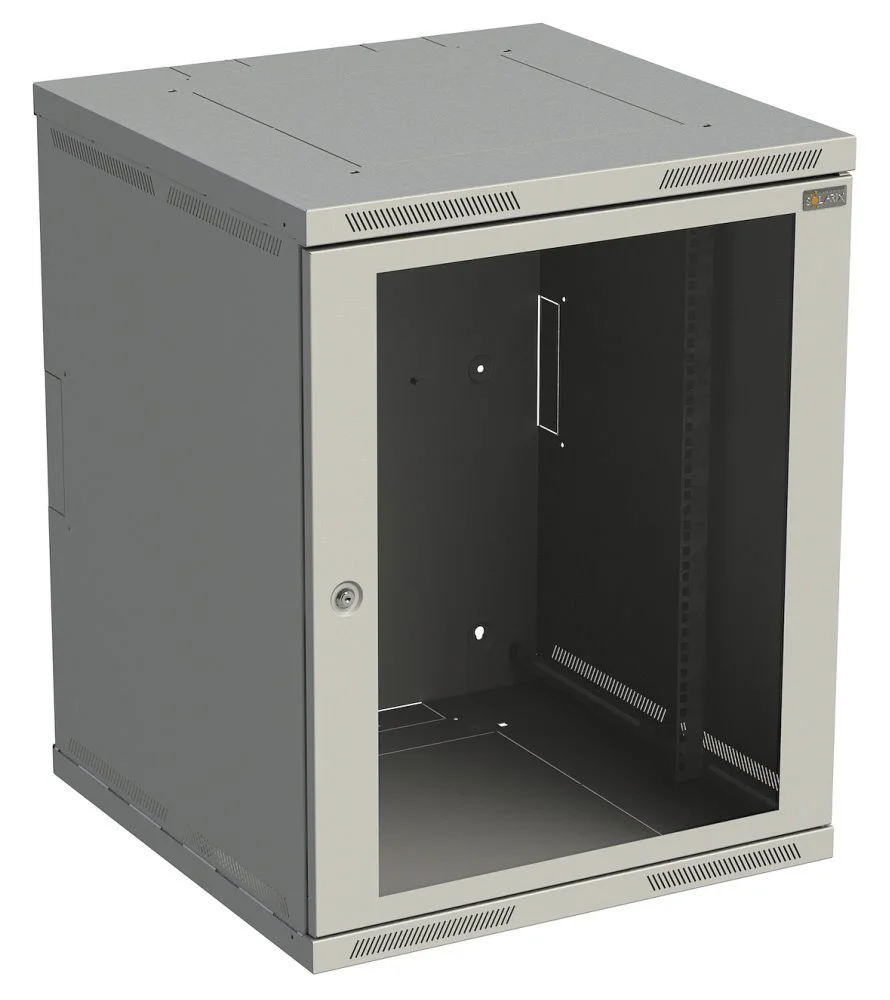 Rozvaděč nástěnný SENSA 15U 500mm, dveře sklo, RAL 7035, SENSA-15U-65-11-G