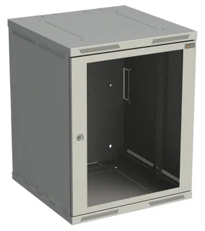 Rozvaděč nástěnný SENSA 15U 500mm, dveře sklo, RAL 7035, SENSA-15U-65-11-G