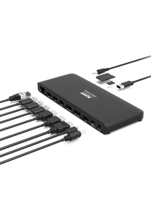 PORT CONNECT Dokovací stanice USB-C 2x4K černá
