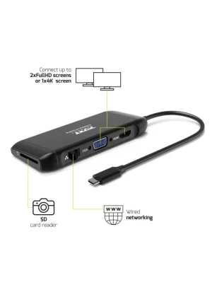 PORT CONNECT Dokovací stanice 8v1, 2×FullHD/4K, HDMI - obrázek 6