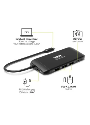 PORT CONNECT Dokovací stanice 8v1, 2×FullHD/4K, HDMI - obrázek 7
