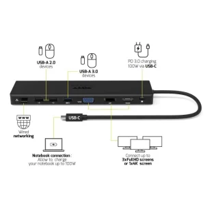 PORT CONNECT dokovací stanice 11v1 USB-C 100W - obrázek 8