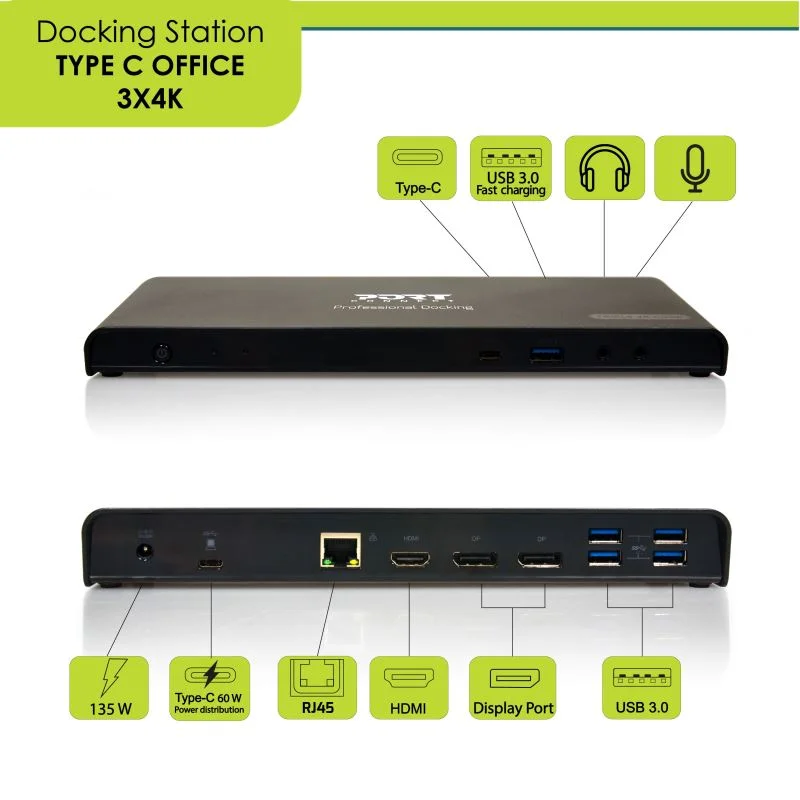 PORT CONNECT Dokovací stanice 11v1, 3x 4K USB-C