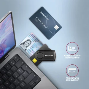 AXAGON CRE-SMP2A, USB-A + USB-C PocketReader 4-slot čtečka Smart card (eObčanka) + SD/microSD/SIM - obrázek 8