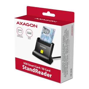 AXAGON CRE-SM4N, USB-A čtečka kontaktních karet Smart Card (eObčanka), stojánková, kabel 1.3 m - obrázek 6