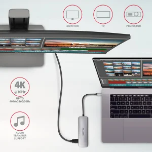 AXAGON HMC-HCR3A USB 3.2 hub, 3x USB-A, HDMI 4K, SD/microSD - obrázek 9