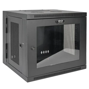Skříň SmartRack 10U, Š=600mm, Hl=550mm, hloubka pro přepínače, prosklené dveře, montáž na stěnu