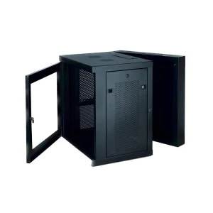 Skříň SmartRack 12U, Š=600mm, Hl=550mm, hloubka pro přepínače, prosklené dveře, montáž na stěnu - obrázek 2