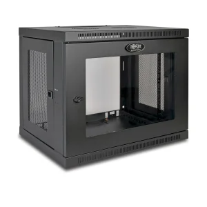 Skříň SmartRack 9U, Mini Rack, Š=600mm, Hl=450mm, hloubka pro přepínače, prosklené dveře, na stěnu