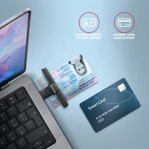 AXAGON CRE-SMPA, USB-A PocketReader čtečka kontaktních karet Smart card, (eObčanka, eID klient) - obrázek 2