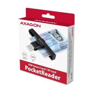 AXAGON CRE-SMPA, USB-A PocketReader čtečka kontaktních karet Smart card, (eObčanka, eID klient) - obrázek 5