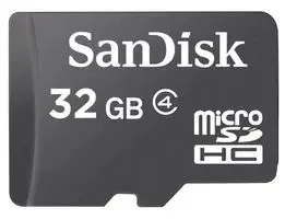 Sandisk/micro SDHC/32GB/Class 4/+ Adaptér/Černá