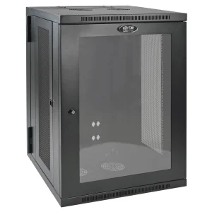 Skříň SmartRack 18U, Š=600mm, Hl=550mm, hloubka pro přepínače, prosklené dveře, montáž na stěnu