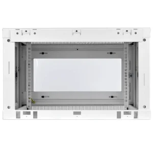 Skříň SmartRack 6U, Š=600mm, Hl=450mm, hloubka pro přepínače, prosklené dveře, montáž na stěnu, bílá - obrázek 3