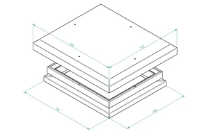 Kryt ventilační jednotky IP5X, montáž na redukci RAL7035