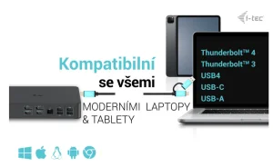 i-tec Dokovací stanice Dual 4K USB 3.0/USB-C/Thunderbolt 3 - obrázek 7