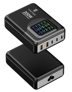 Viking USB GaN charger 200W PD PRO/síťový adaptér/Output:3xUSB-C,2xUSB-A/Rychlo nabíjení/ - obrázek 5