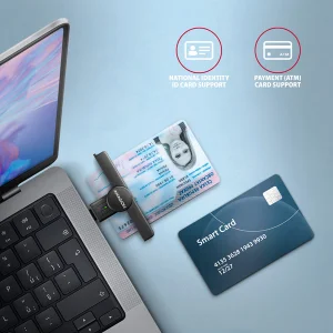 AXAGON CRE-SMPC, USB-C PocketReader čtečka kontaktních karet Smart card (eObčanka, eID klient) - obrázek 2