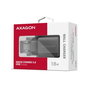 AXAGON ACU-QC18, nabíječka do sítě 18W, 1x port USB-A, QC3.0/AFC/Apple, černá - obrázek 2