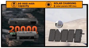 Solární powerbanka VIKING TYR II/Output:1xUSB-C,2xUSB-A/Wireless charge 15W max/20000mAh/LED světlo - obrázek 4