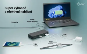 i-tec USB-C Intelligentní trojitá dokovací stanice 100W - obrázek 2
