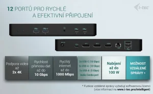 i-tec USB-C Intelligentní trojitá dokovací stanice 100W - obrázek 3