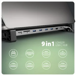AXAGON HMC-10HLS USB hub 4x USB-A HDMI RJ-45 PD 100W - obrázek 3