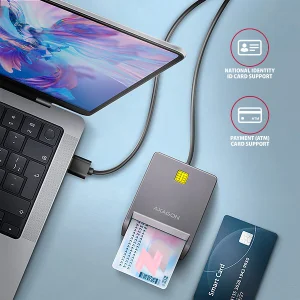 AXAGON CRE-SM3T, USB-A FlatReader čtečka kontaktních karet Smart card (eObčanka), kabel 1.3m - obrázek 6