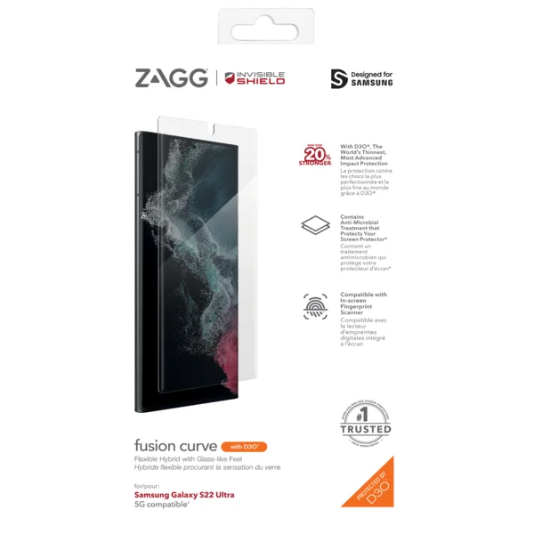 ZAGG Invisible Shield Fusion D3O Curve hybridní sklo SG S22 Ultra 5G