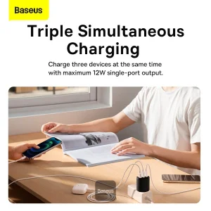 Baseus nabíječka do sítě Compact 3xUSB 17W černá - obrázek 8