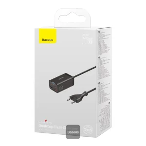 Baseus rychlonabíječka do sítě GaN3 Pro, 2x USB-C, 2x USB 65W černá - obrázek 2