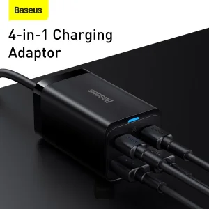 Baseus rychlonabíječka do sítě GaN3 Pro, 2x USB-C, 2x USB 65W černá - obrázek 6