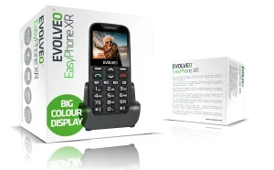 EVOLVEO EasyPhone XR, mobilní telefon pro seniory s nabíjecím stojánkem, černá - obrázek 3