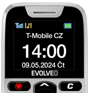 EVOLVEO EasyPhone, mobilní telefon pro seniory s nabíjecím stojánkem, bílá - obrázek 3