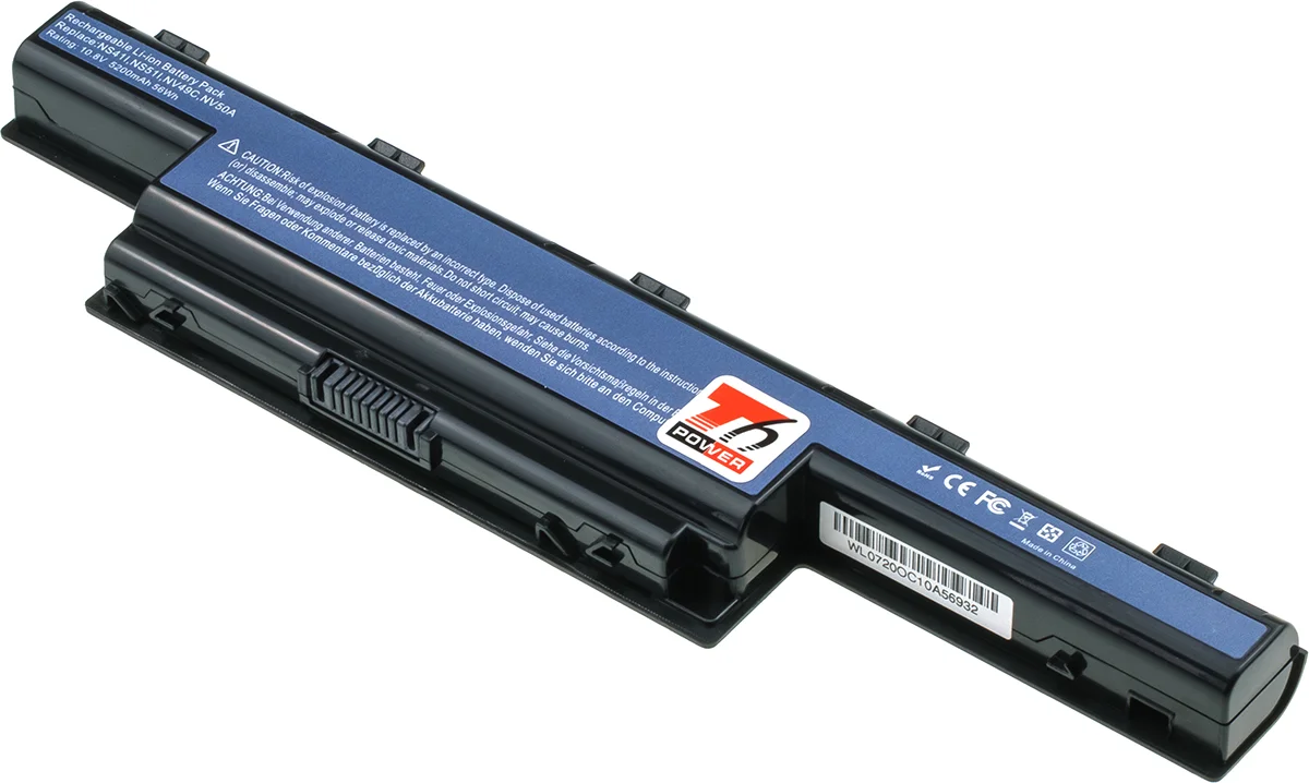 Baterie T6 Power pro Acer Aspire V3-771, V3-772G, TravelMate P643-M, P273-M, 5200mAh, 56Wh, 6cell