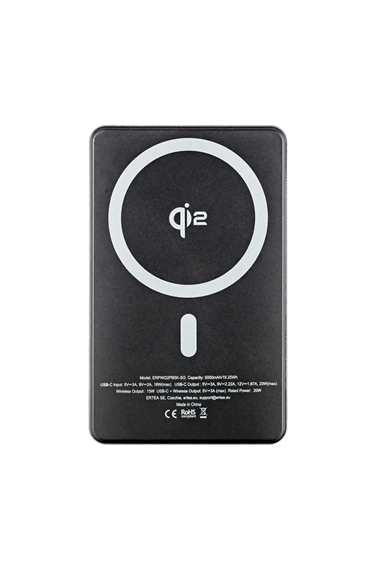 ER POWER Qi2 Dual PowerBank 5000mAh with USB-C - Space Gray