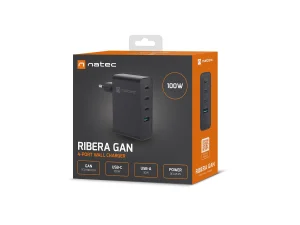 Univerzální USB nabíječka Natec GaN 100W, 3X USB-C, 1X USB-A, Černá - obrázek 3