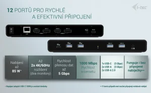 i-tec Universal Dual 4K dokovací stanice, Power Delivery 85W - obrázek 5