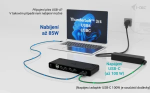i-tec Universal Dual 4K dokovací stanice, Power Delivery 85W - obrázek 6