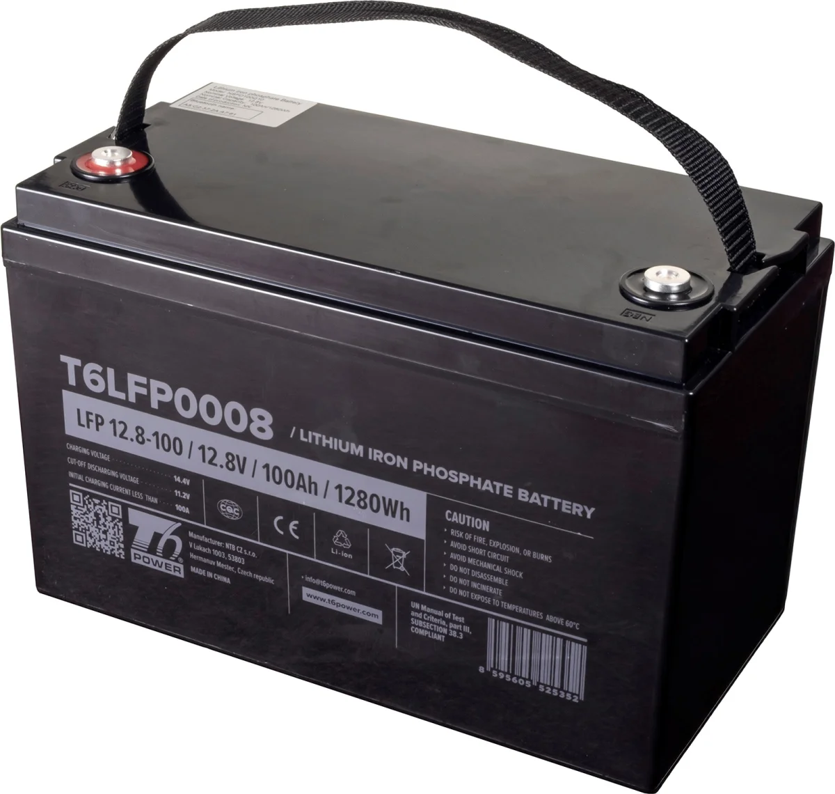 Baterie T6 Power LiFePO4, 12.8V, 100Ah, 1280Wh, Bluetooth, T16